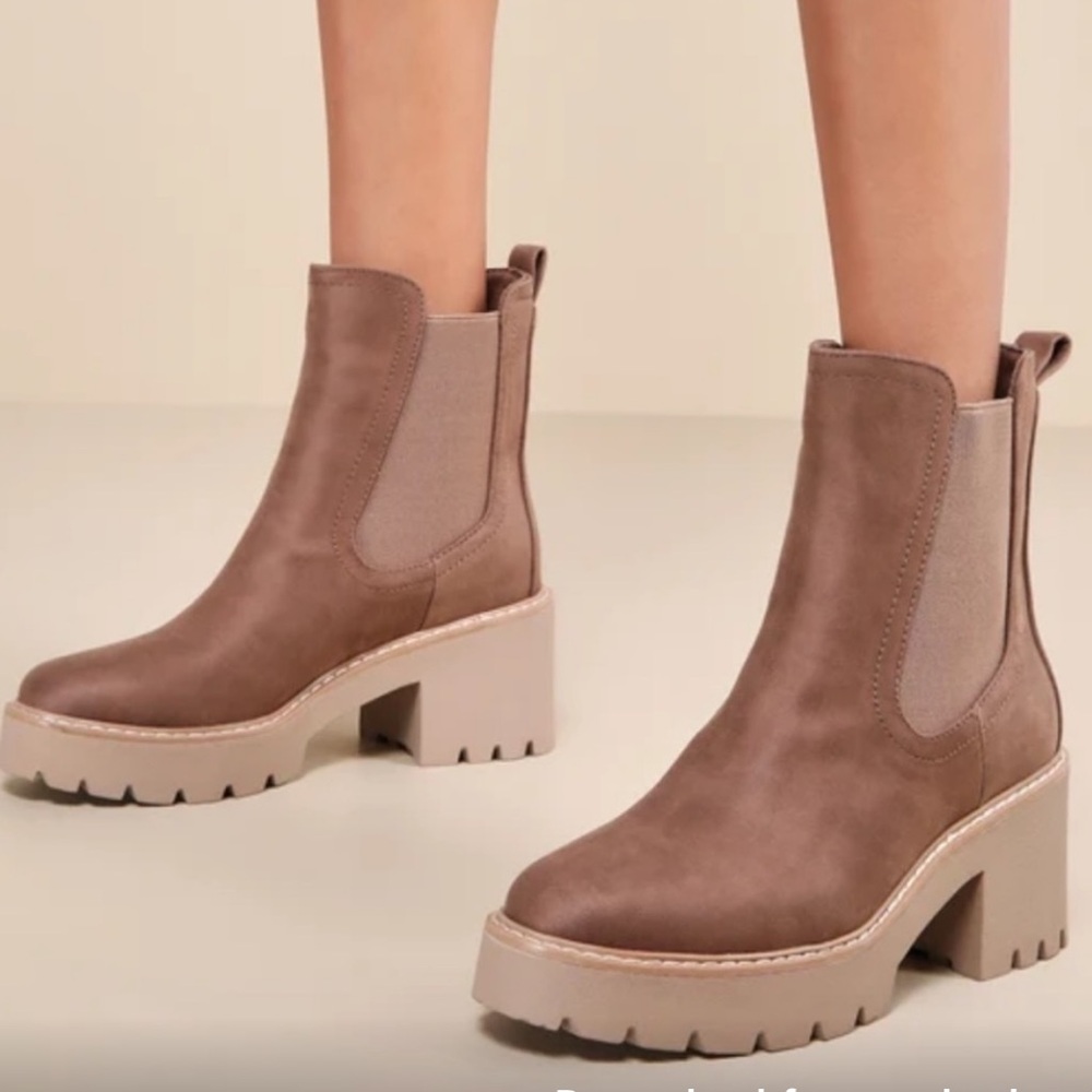 🛍️NWT DV Dolce Vita Tobias Desert Suede Platform/heeled boots 11 sand suede - Picture 6 of 10
